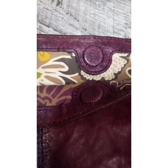 Fossil Leather Talita Embossed Large Boho Classic Red Shoulder Satchel Handbag - Picture 5 of 9